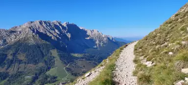 Caminhada pela sela Passo Vajolon