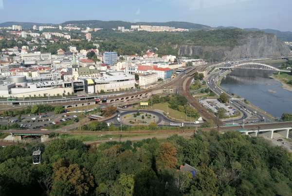 Veduta del centro di Ústí nad Labem