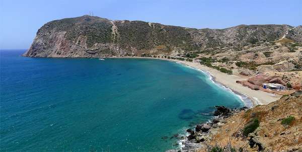Praia de Aghia Kiriaki do ponto de vista