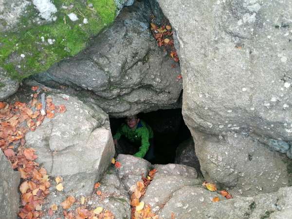 Upper exit from the cave