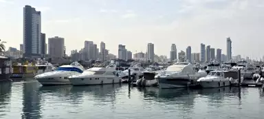 マリーナ・クレセント沿いを歩く