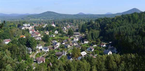Village Sloup v Čechách (“in Bohemia”) a