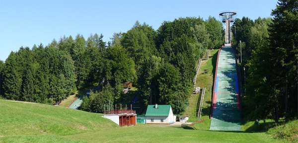 Ski jumps above Lomnice