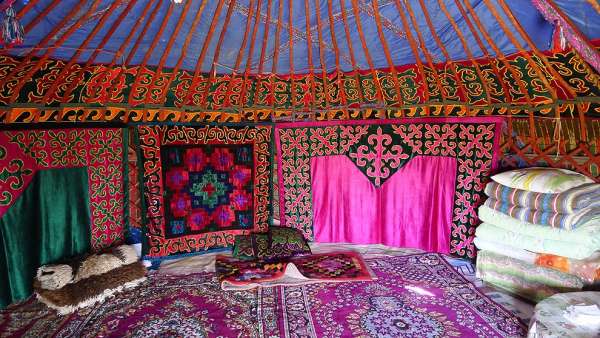 In een yurt