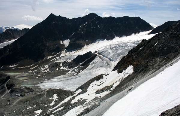 Vista sul ghiacciaio del Rettenbach