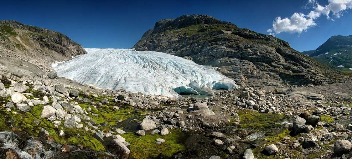 Hike to glacier Haugabreen: Hiking